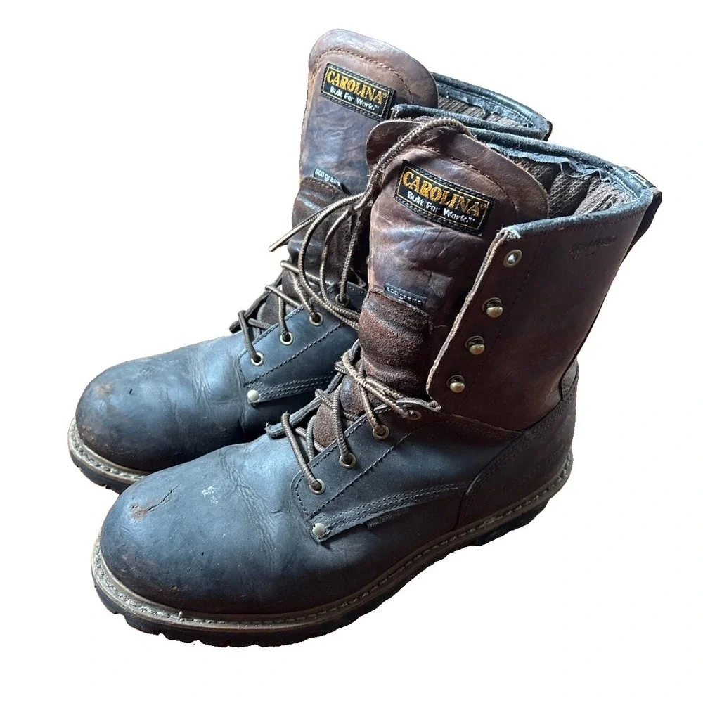 Carolina Elm Logger Size 13 2E Mens Brown Boots Reinforced Toe Work Wear